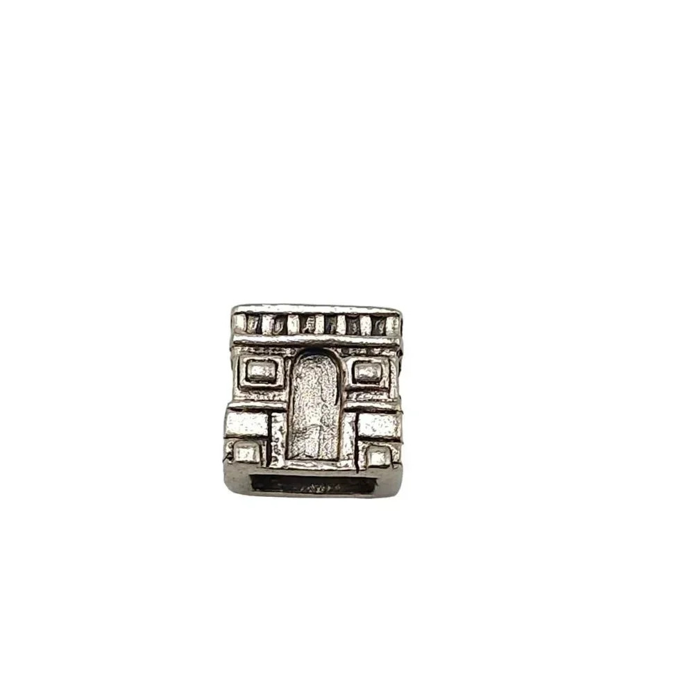 925 Sterling Silver Archway Charm Bead Bracelet Necklace
